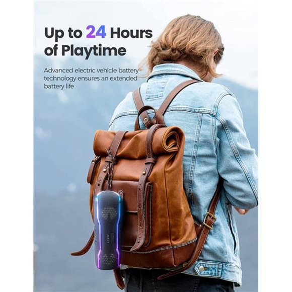 Portable BluetoothSpeaker,IPX7 WaterproofWireless Speaker with Colorful Flashing - Picture 4 of 6